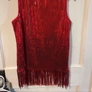 Red sequined Tank